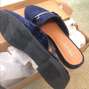 Blue velvet mules NEW!